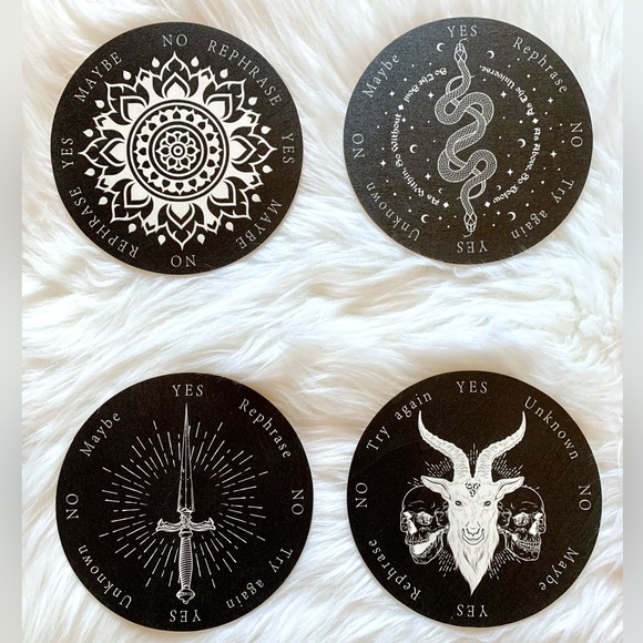 Double Sided Wooden Pendulum Dowsing Divination Boards Reversible Set of 8 - Picture 7 of 9